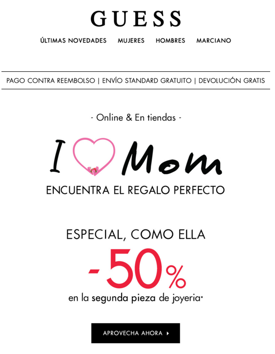 Ejemplos de Retail Email Marketing para el Día de la Madre