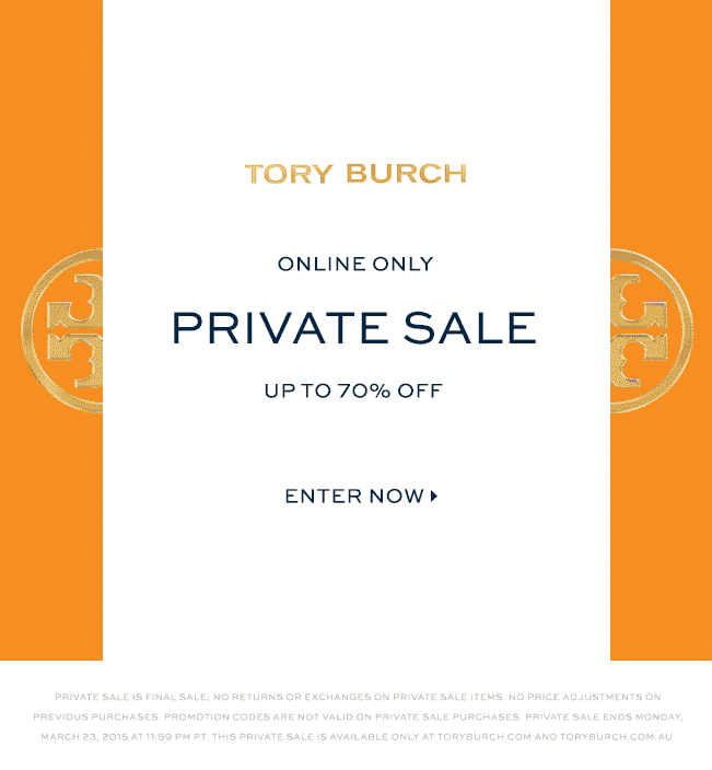 Ejemplo Email Marketing Tory Burch