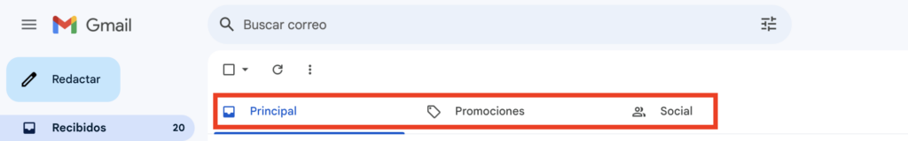 pestaña promociones gmail